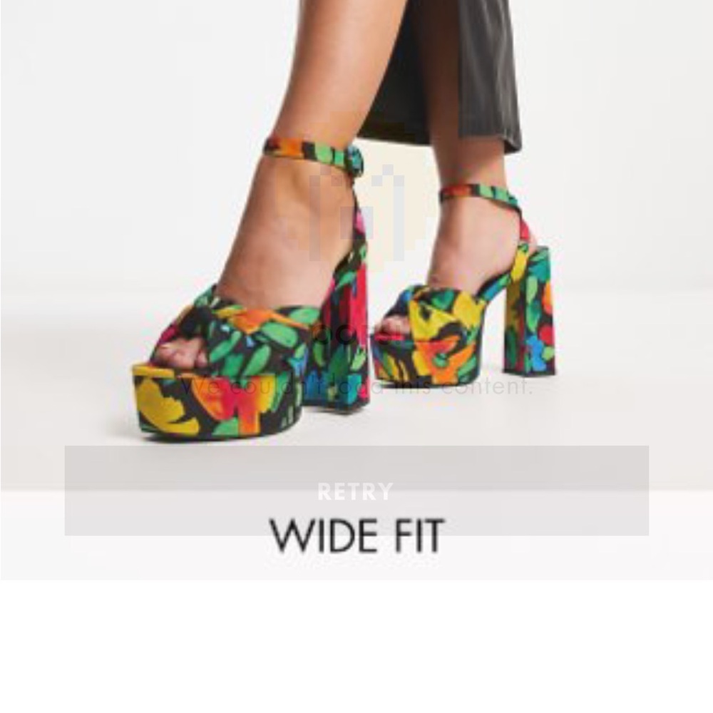 ASOS Multicolor Floral Platform Heels